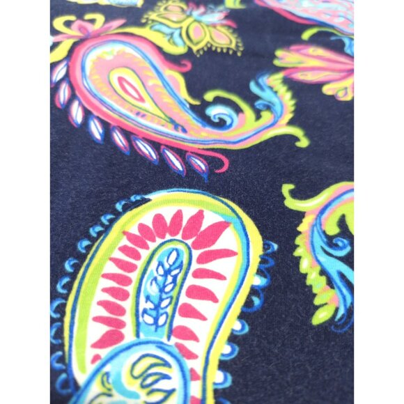 Caribbean Joe Womens 3XL Multicolor Paisley Collared V Neck Plus Size Top - Picture 3 of 7